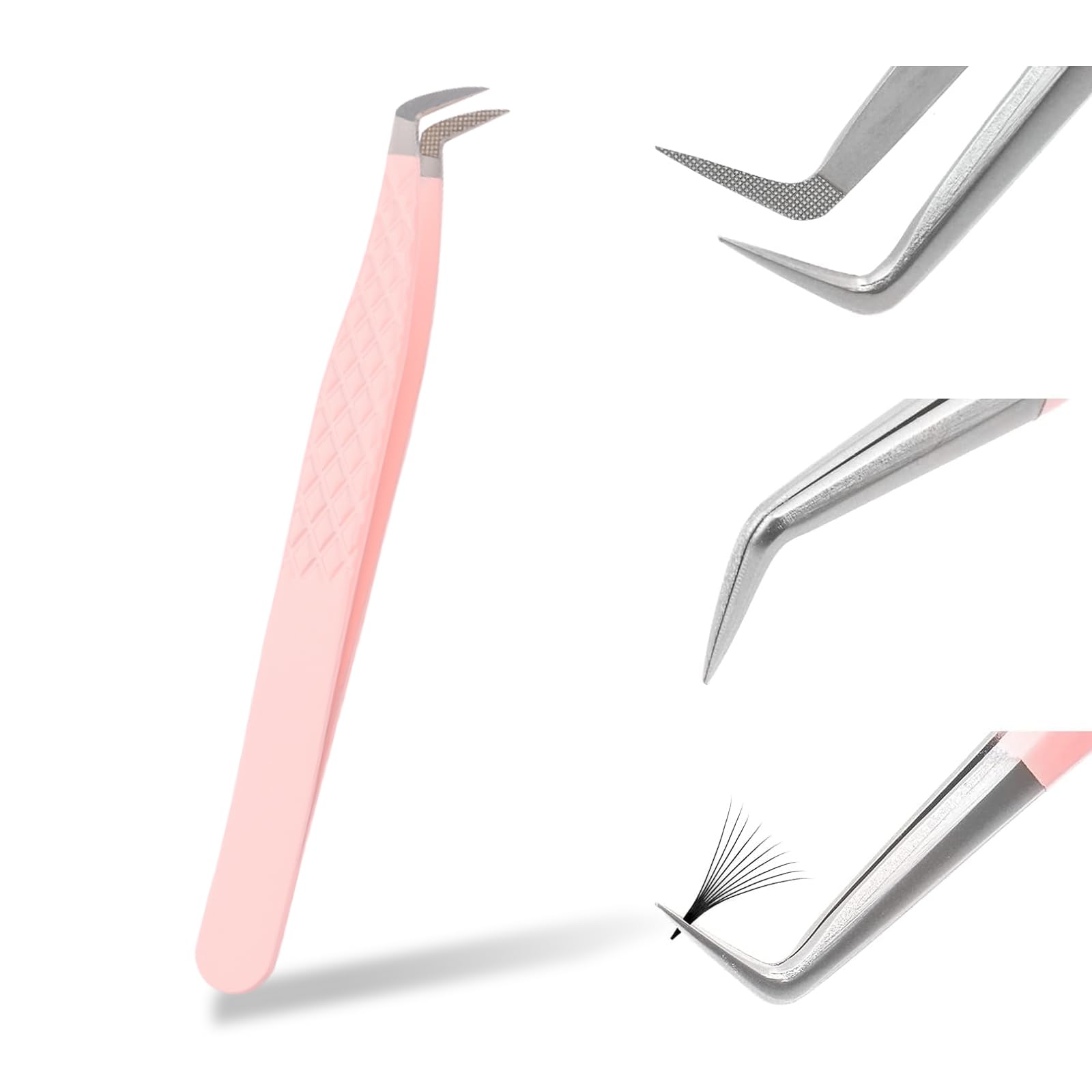 Tweezers for Eyelash Extension Professional Eyelash Tweezers for Single 2D 3D Eyelash Extension(Rounded Corners)