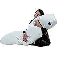 ACCURATEX Full Body Pillow for Adults - Hybrid Shredded Memory Foam Firm Body Pillow with Soft Fluffy Down Alternative Cotton Cover - Adjustable Loft Long Pillows for Sleeping