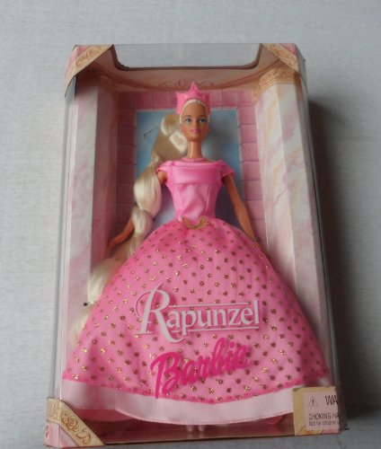 Barbie rapunzel pink gown with gold glitter pink crown