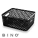 BINO | Plastic Basket, Medium - Black | THE PLAIT COLLECTION | Multi-Use Storage Bins | Durable, Drawer & Cabinet-Friendly | Storage Baskets for Organizing | Pantry, Bathroom & Closet Organizer