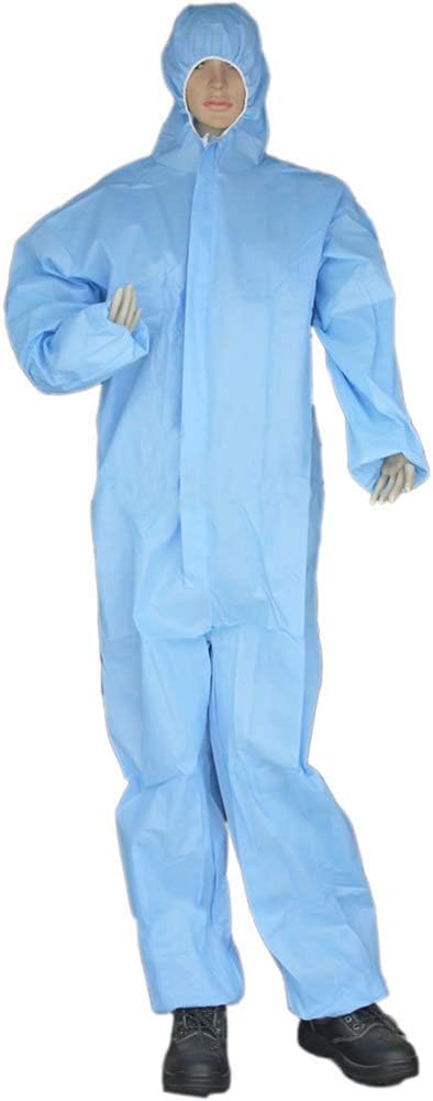 FEGER Disposable Isolation Suit,Coverall Protective Clothing Dust-Proof Coveralls Antistatic,XL