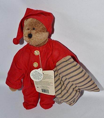 The Artisian Series 9" Boyds Bear Denton P. Jodibear - Jody Battaglia Design - Plush Bear in Drop seat pjs & Night Cap Holding Pillow - 92000-06 Retired