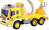 Memtes Friction Powered Cement Mixer Truck Toy with Lights and Sound for Kids