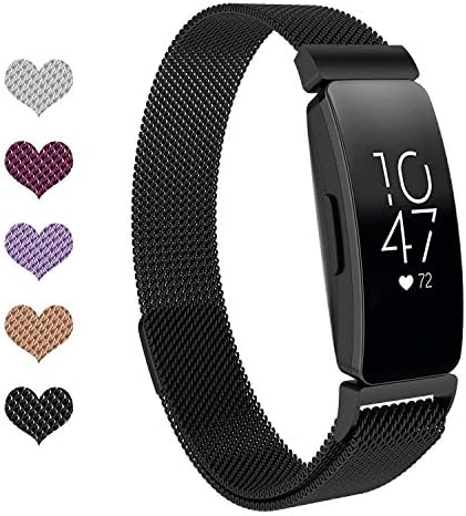 Fundro Bands Compatible with Fitbit Inspire HR and Inspire, Stainless Steel Metal Mesh Bracelet Strap Replacement Wristband for Inspire & Inspire HR Men Women