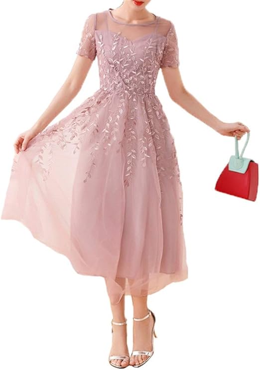 tulle midi dress with sleeves