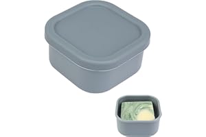 PUTING Square Travel Soap Case, Bar Soap Holder for Dr Squatch, Silicone Soap Case with Soap Saver, Portable Shampoo Bar Soap Box for Shower, Travel, Camp(Cement Gray)