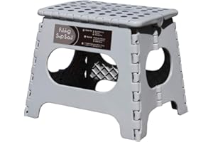 Non-Slip Folding Step Stool, Sturdy Safe Enough - Holds up to 300 Lb - 11 inch Footstool for Adults or Kids, Folding Ladder S