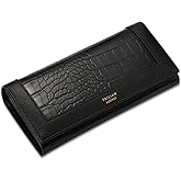 PORRASSO Women Wallets Elegant Purse Ladies Wallet Card Holder Multi-Compartment Wallet Phone Bag Change Pouch Black