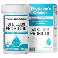 Physician's CHOICE Probiotics 60 Billion CFU - 10 Strains + Organic Prebiotics - Immune, Digestive & Gut Health - Supports Occasional Constipation, Diarrhea, Gas & Bloating - for Women & Men - 84ct