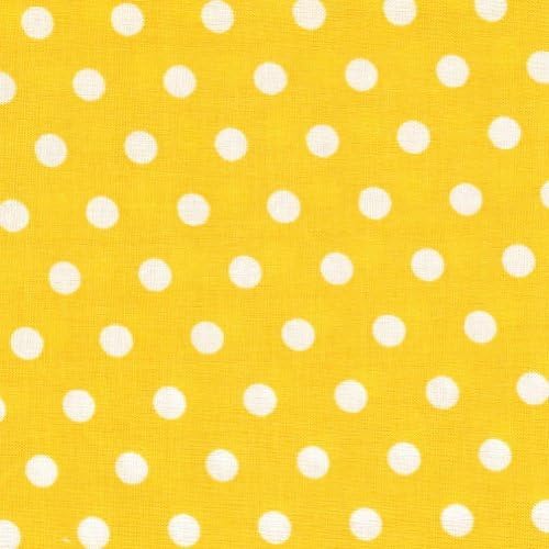 THE TABLECLOTH SHOP Yellow Polka Dot Vinyl Table Cover Tablecloth 2.5 Metres