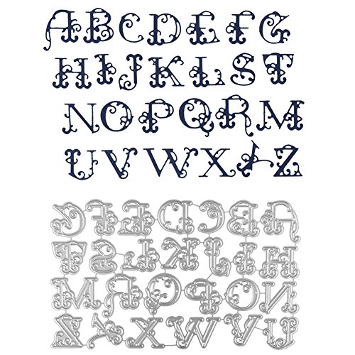 ❤Ywoow❤ Dies Stencil, Large Big Alphabet Letters Cutting Dies Stencils Metal for DIY Scrapbooking