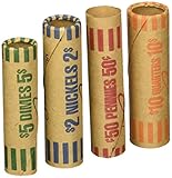 Royal Sovereign Assorted (Dimes, Nickles, Pennies & Quarters) Preformed Coin Wrappers 90 Each, 360 Pack (FSW-360N)