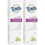 Tom's of Maine Fluoride-Free Antiplaque & Whitening Toothpaste, Natural Toothpaste, Fluoride Free Toothpaste, Fennel, 5.5 Ounce, 2-Pack