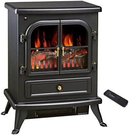 NEW see through electric fireplace Free Standing Electric 1500W Fireplace Heater Fire Flame Stove w/Control Remote