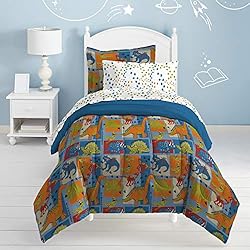 Dream Factory Dinosaur Blocks Ultra Soft Microfiber