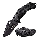 Master Cutlery M-Tech USA Spring Assisted Knife with 3.75" Stainless Steel Blade, Black, 5"