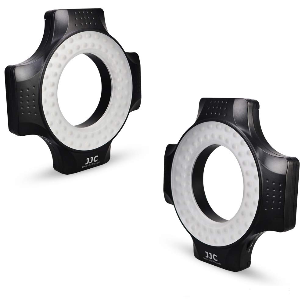 JJC 60PCS LED Bubbles Dimmable Macro LED Ring Light fits DSLR and Mirrorless Camera Lens up to 67mm (Kit with Lens Holder Adapter Ring from 49mm to 67mm)