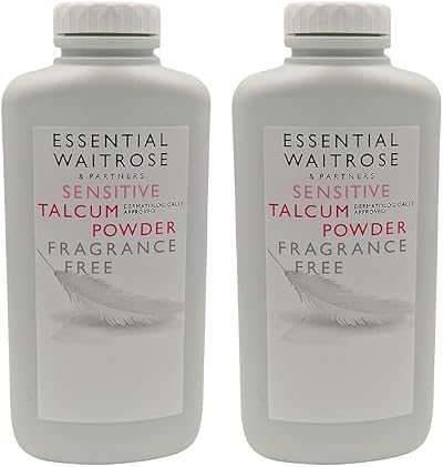 Giftoluxe Waitrose Sensitive Talc Powder Fragrance Free 250g Pack of 2 Men Women
