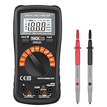 Tacklife DM02A Classic Digital Multimeter 2000 Counts Auto-Ranging Non Contact Voltage Multi Meter with LCD Backlight Volt Amp Ohm Diode and Continuity Test