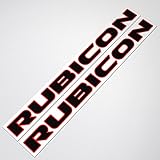 Jeep Wrangler Rubicon Hood Decal-- 1 Pair (Black + Red)