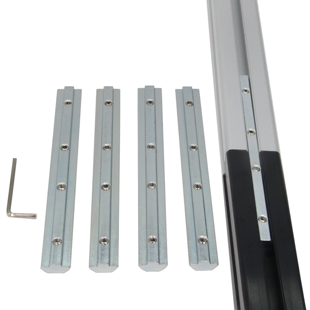 Befenybay 4PCS Straight Line Inside Connector Joint Bracket Length 7 Inch with M6 Screws for 8mm T Slot Aluminum Extrusion Profile 4040 Series