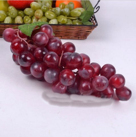 URTop 4 Bunchs of Artificial Black ,Red, Green and Purple Large 85pcs Grapes Plastic Fake Decorative Fruit Food Lifelike Home Wedding Party Garden Decor Mini Simulation Fruit Photography Props - Thumbnail 3