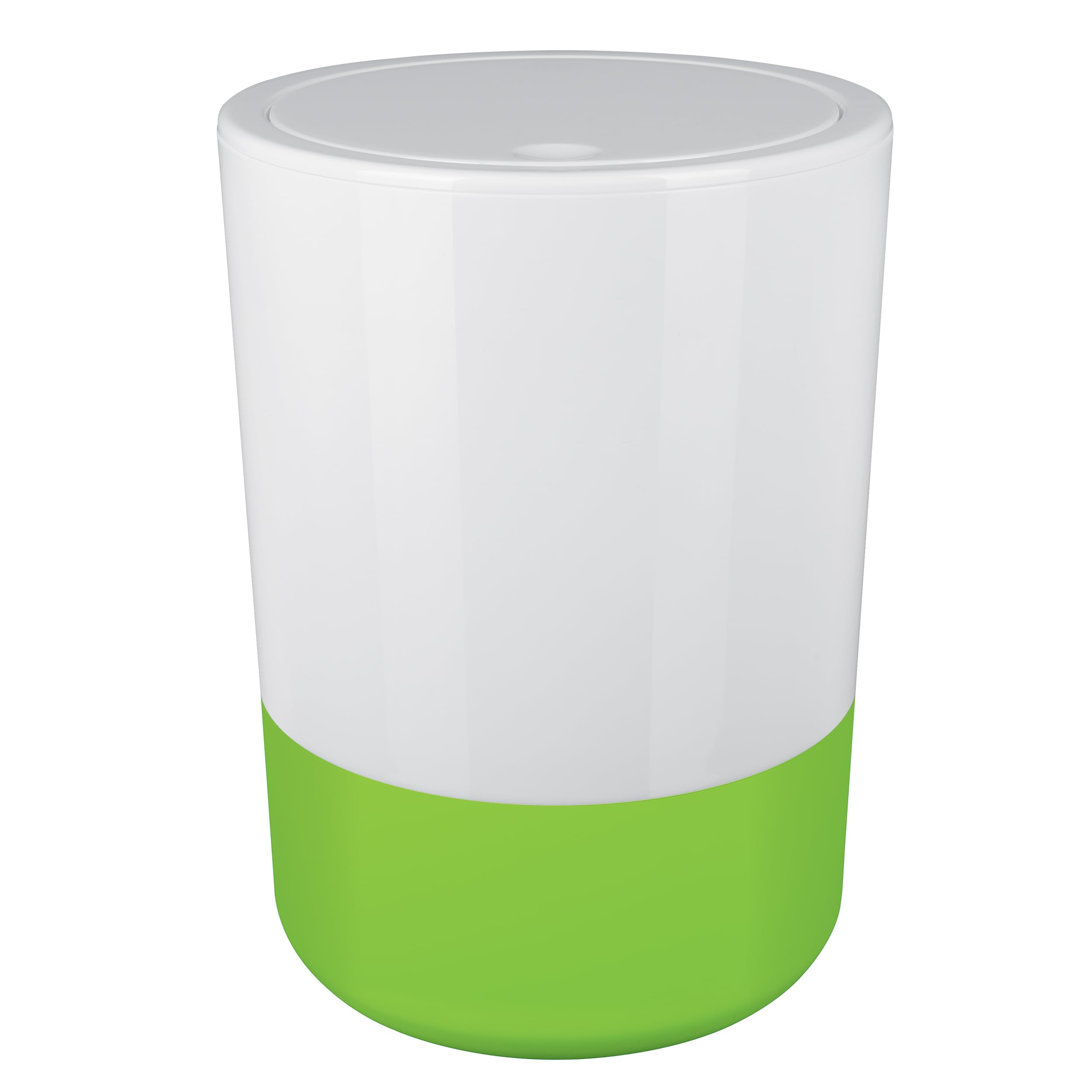 Spirella Design Cosmetic Bin Moji Bathroom Pedal Bin Swing lid waste bin with swing lid 5 liter with silicone bottom white/green