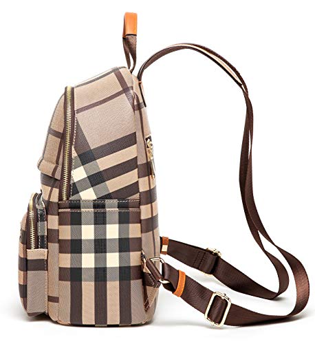 EZOLY Sac à Dos Femmes Cuir Elegant, Grande Capacité Femme Sac à Dos College Fille, Anti-vol, Ordinateur Portable, Voyage Sacs à Dos Loisir Pour Femme, Marron