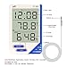 ChenYuTe Digital Hygrometer Thermometer Large Display Humidity Temperature Monitor Indoor Outdoor with Alarm Clock for Household,Kids Home,Kitchen,etc(1 Pack)