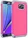 Note 5 Case, LK [Drop Protection] [Shock-Absorption] Hybrid Dual Layer Armor Defender Protective Case Cover for Samsung Galaxy Note 5 (Rose Pink)