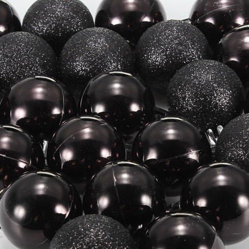 24Pcs Chic Christmas Baubles Tree Plain Glitter XMAS Ornament Ball Decoration LW