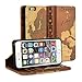 GMYLE iPhone 6 Case, [Book Case] Wallet Book Case Cover Vintage for iPhone 6 (4.7 inch) - World Map Pattern [Crazy Horse Pattern] [PU Leather]