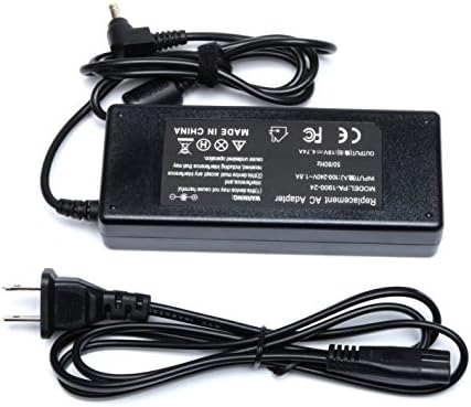 19V 4.74A AC Adapter Laptop Charger for Toshiba Satellite L305 L305D L455 L505 L505D L635 L645 L655 L655D L745 L755 L775 L855 L875 A105 A135 C655 C675 C850 C855; PA3714U-1ACA PA5035U-1ACA Power Cord