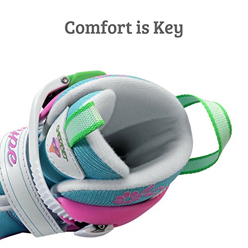 Hype Sherbet Adjustable Inline Skates Kids rollerblades Girls - Roller Blades for Youth, Kid, Girl, Boys - Comfortable fit - Safety non-slip wheels (Blue/Pink) - Thumbnail 5