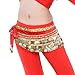 BellyLady Multi-Row Gold Coins Belly Dance Skirt Wrap & Hip Scarf-NavyBlue