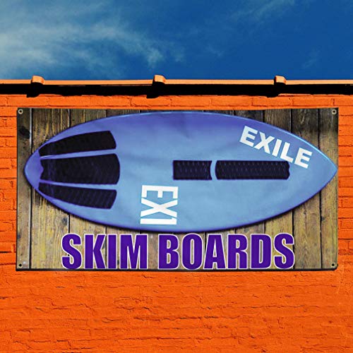Vinyl Banner Sign Skim Boards Sports Skim Boards Outdoor Marketing Advertising Blue - 28inx70in (Multiple Sizes Available), 4 Grommets, Set of 3 - Thumbnail 5