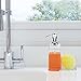 InterDesign Vella Foaming Soap Dispenser with Sponge and Scrubby Caddy - Kitchen Sink Organizer, Clear