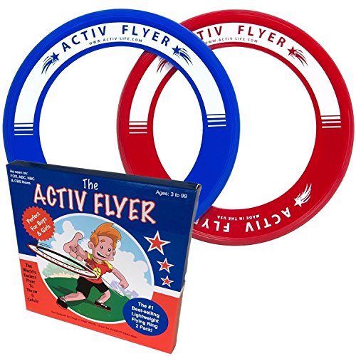 Best Kid's Frisbee Rings [Red/Blue 2 PACK] Super Fun Christmas Gifts & Birthday Presents - Cool Toys for Boys, Girls & Family to Play Outdoor Toss Games in Backyard, Pool or Park - Made in USA