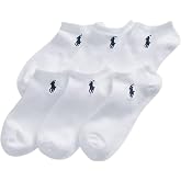 POLO RALPH LAUREN Womens Low-Cut Ankle Sock 6-Pack, White, Sock Size 9-11 (Shoe Size 4-10 1/2)