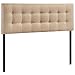 Modway Emily Tufted Button Linen Fabric Upholstered King Headboard in Beige