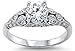 Oxford Diamond Co Sterling Silver Women's Vintage Antique Style Round Cubic Zirconia Engagement Ring Sizes 6