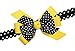 WEBB DIRECT2U WD2U Baby Girls Black Dotted Grosgrain Boutique Hair Bow Stretch Headband (Sun Yellow)