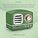Dosmix Wireless Stereo Retro Speakers, Portable Bluetooth Vintage Speakers with Powerful Sound, Hands-Free Calls, Alexa Support, TF Card, AUX for Kitchen Bedrooms Party Outdoor Android iOS Greenthumb 3