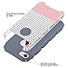 ULAK iPhone 7 Case, Colorful Series Slim Hybrid Scratch Resistant Hard Back Cover Shock Absorbent TPU Bumper Case for Apple iPhone 7 4.7 inch - Rose Gold Stripes/Grey
