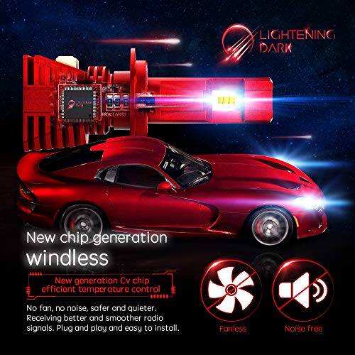 LIGHTENING DARK H7 LED Headlight Bulb, Super Bright 12000Lm 6500K Cool