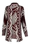 Forever Womens Aztec Tribal Leopard And Heart Print Knitted Boyfriend Cardigan