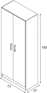 Vita 2 Door Broom Cupboard Kitchen Utility Room Modular Cleaning Cabinet White view 3