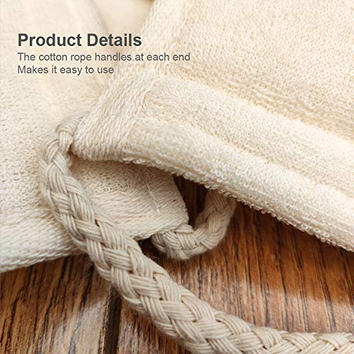 TINMARDA 2 IN 1 Exfoliating Back Scrubber & Sponge Pad for Shower, Body Brush Back Brush Bath Spa Washer Natural Loofah Scrubber for Men and Women