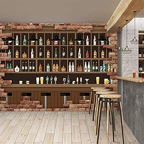 Wall Mural Wine Glasses and Bottles on The Cabinet Removable Self-Adhesive Large Wallpaper - 66x96 inches