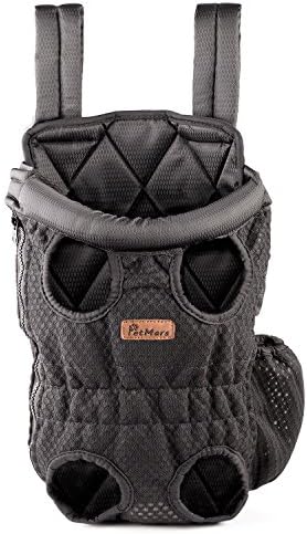 Petmars Pet Backpack Carrier: Dog And Cat Mesh Carrying Bag, Front And Back Facing, For Small Medium And Large Sized Breeds, Comfortable Back And Shoulder Padding, Secure Strap – With Side Pocket